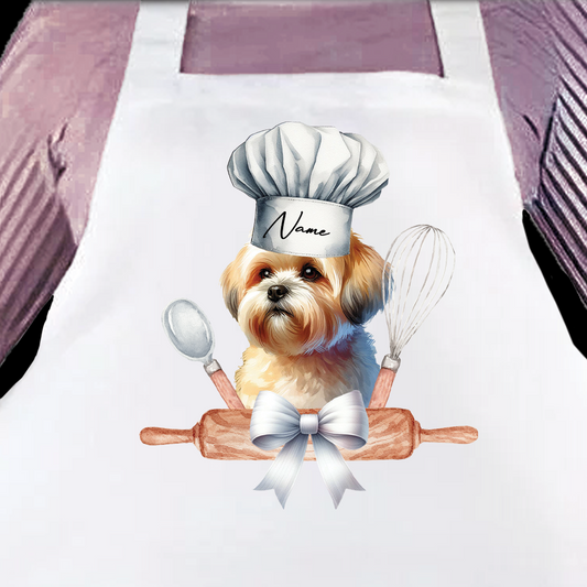 Personalised Pet Chef Dog – Shorthaired Lhasa Apso - Keepsake Gift Kitchen Baking Cooking Apron, by Floppsie Moppsie – floppsiemoppsie at floppsiemoppsie.co.uk