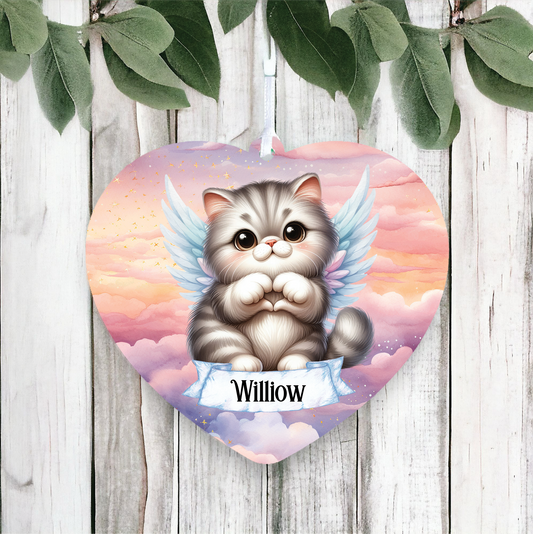 Personalised Persian Cat Heart Hand Wings