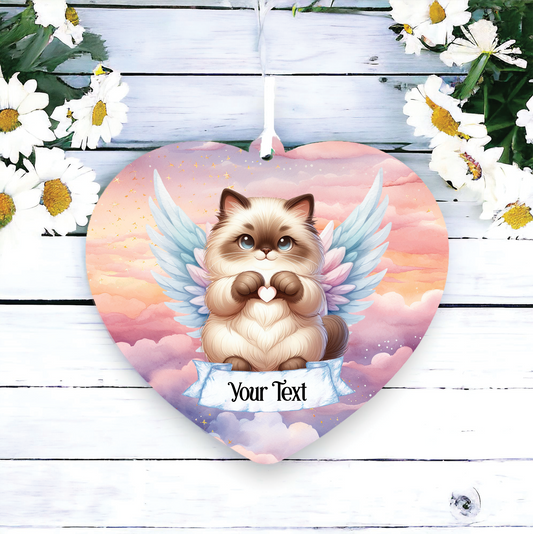 Personalised Himalayan Cat Heart Hand Wings