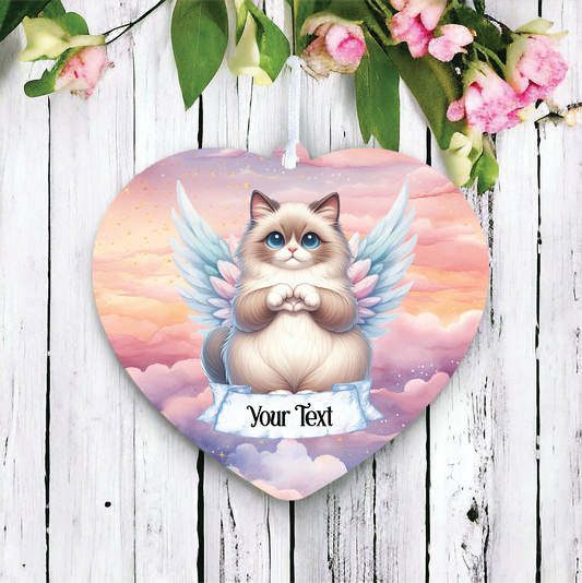 Personalised Birman Cat Heart Hand Wings