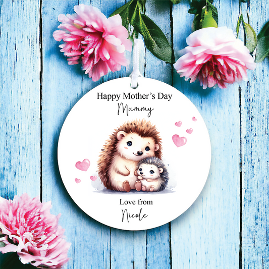 Personalised Mother's Day Hedgehog Decoration