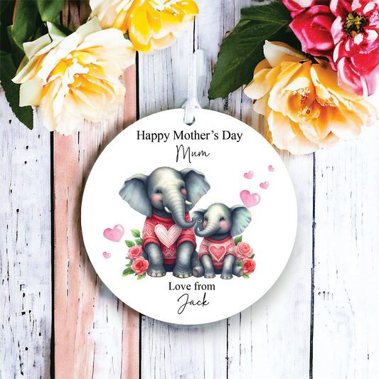 Personalised Mother's Day Elephant Decoration