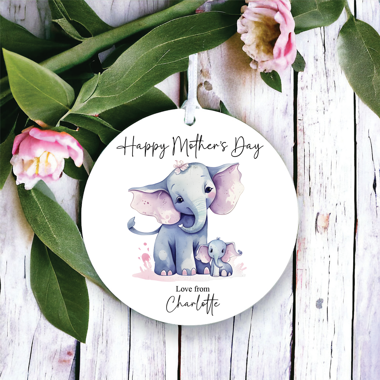 Personalised Mother's Day Elephants Decoration