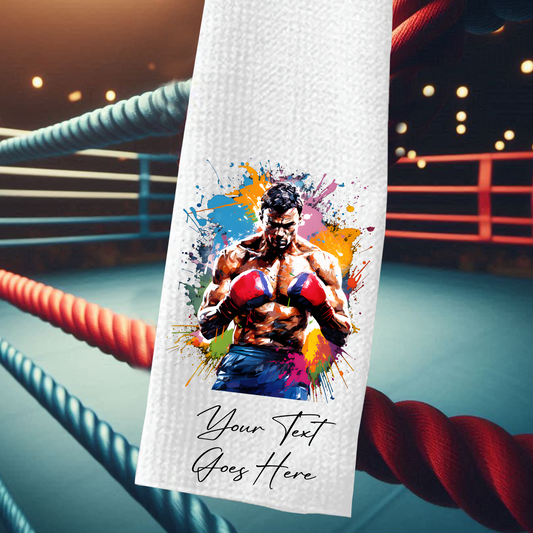 Personalised Boxing Male - Martial Arts Sports Gift Towel B