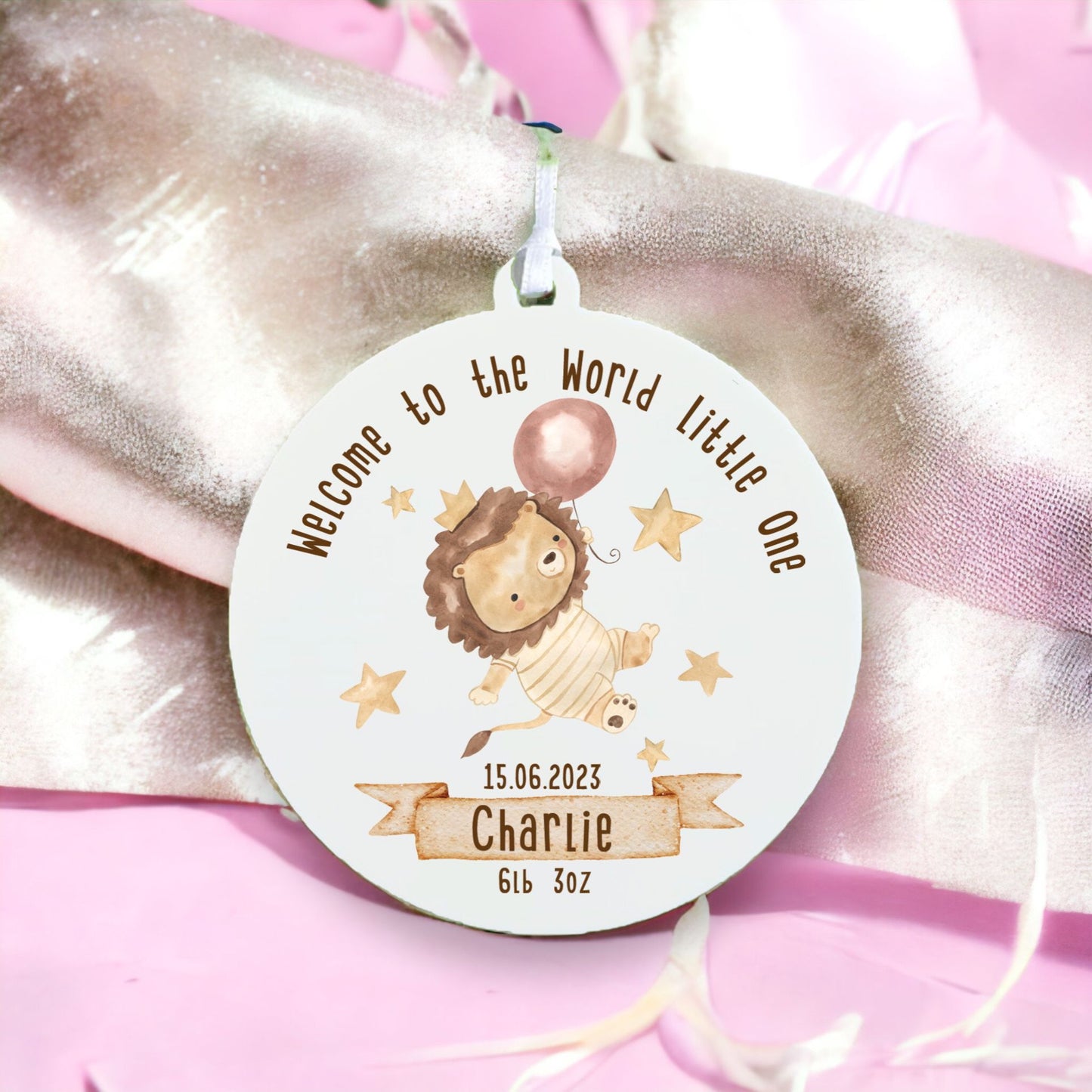 Personalised New Baby Keepsake Gift of Lion