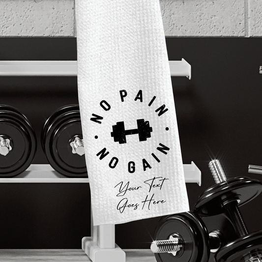 Personalised No Pain No Gain - Gift Gym Sports Towel B