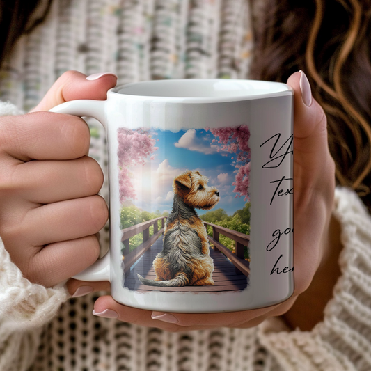 Personalised Bridge Dog Memorial Norwich Terrier - Keepsake Gift Mug, by Floppsie Moppsie – floppsiemoppsie at floppsiemoppsie.co.uk