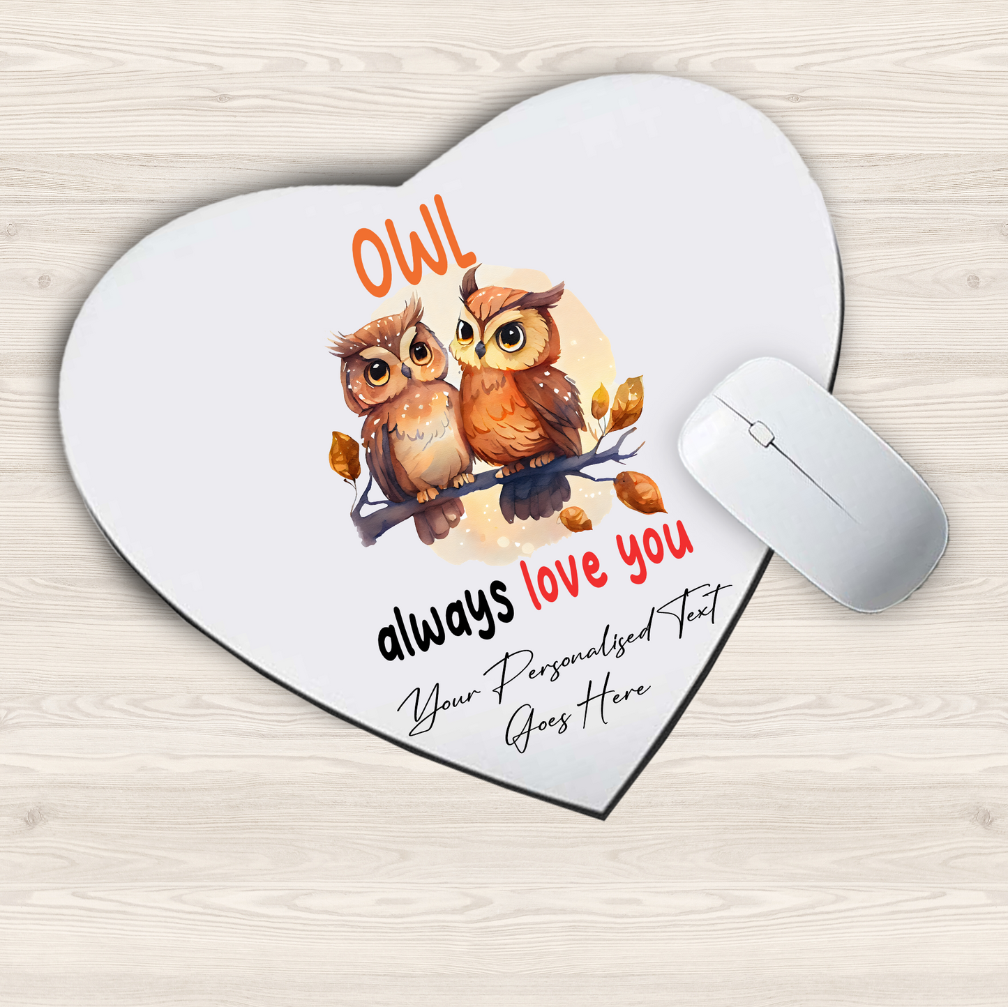 Personalised Valentine Anniversary Owl Pun - Mouse Mat