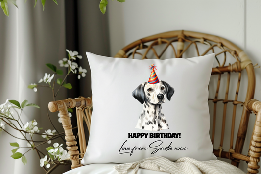 Dalmation Personalised Birthday Congratulations Pet Keepsake Cushion Gift