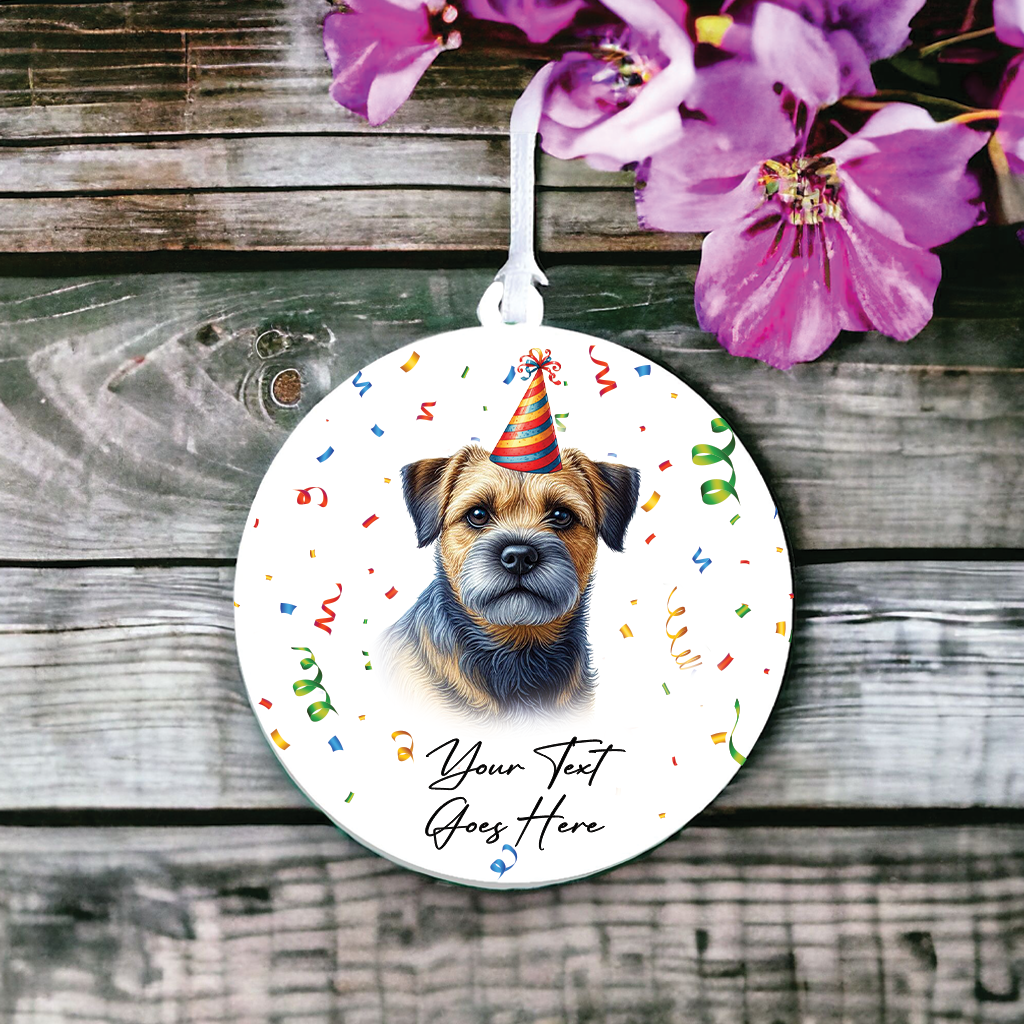 Personalised Pet Dog Birthday Party celebration - Blue and Tan Border Terrier - Keepsake Gift, by Floppsie Moppsie – floppsiemoppsie at floppsiemoppsie.co.uk