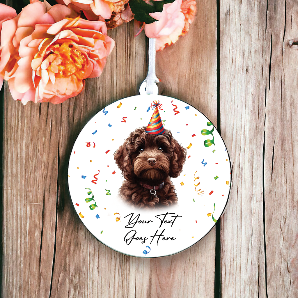 Personalised Pet Dog Birthday Party celebration - Chocolate Cockapoo - Keepsake Gift, by Floppsie Moppsie – floppsiemoppsie at floppsiemoppsie.co.uk