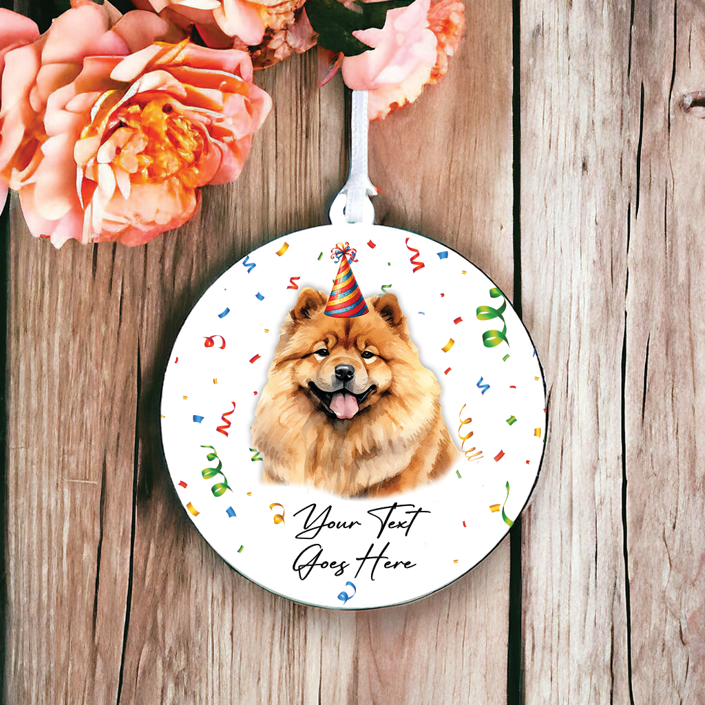 Personalised Pet Dog Birthday Party celebration - Chow Chow - Keepsake Gift, by Floppsie Moppsie – floppsiemoppsie at floppsiemoppsie.co.uk