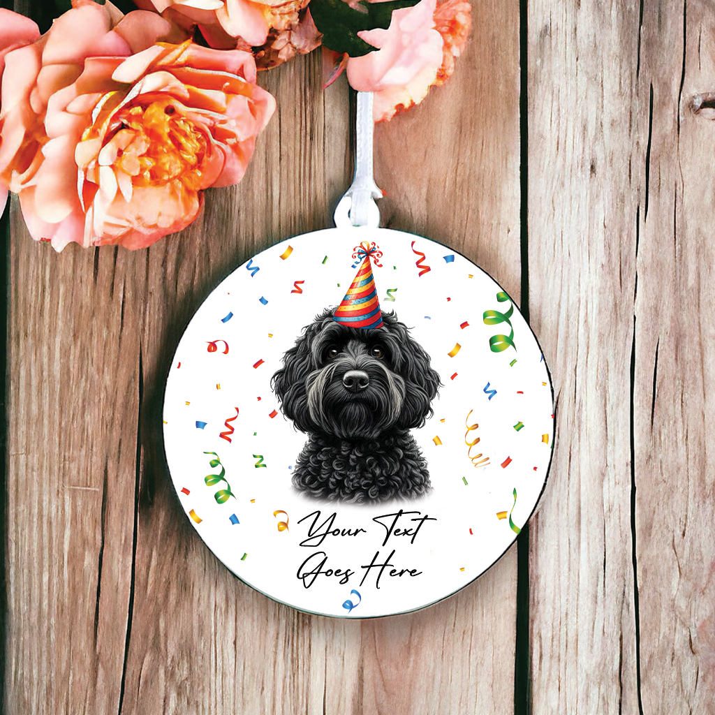 Personalised Pet Dog Birthday Party celebration - Black Cockapoo - Keepsake Gift, by Floppsie Moppsie – floppsiemoppsie at floppsiemoppsie.co.uk