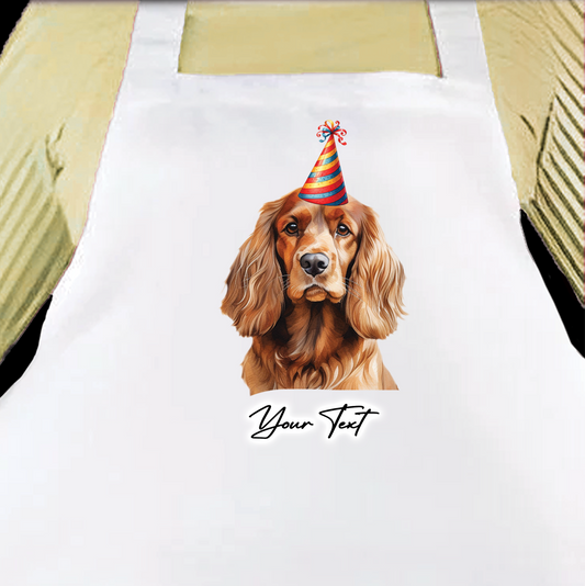 Personalised Dog Birthday Party Hat Cooking Apron - Cocker Spaniel