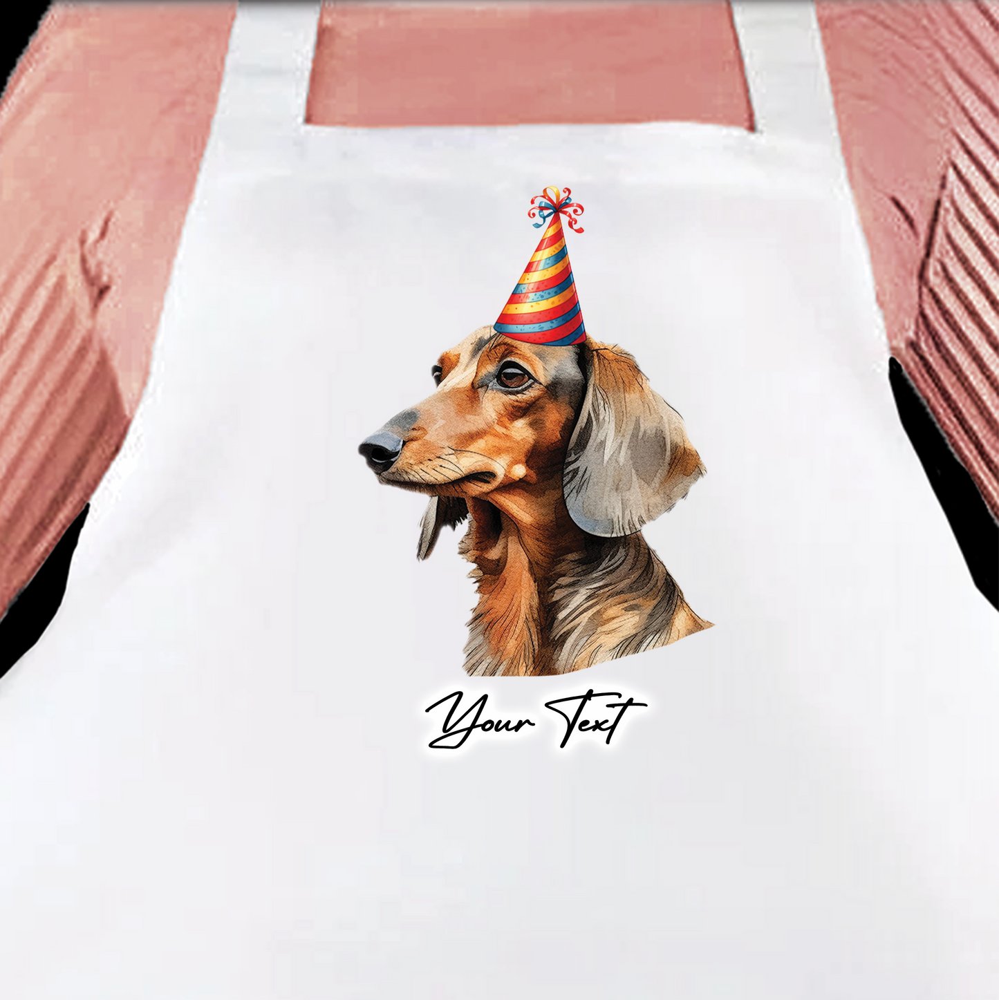 Personalised Dog Birthday Party Hat Cooking Apron - Corgi