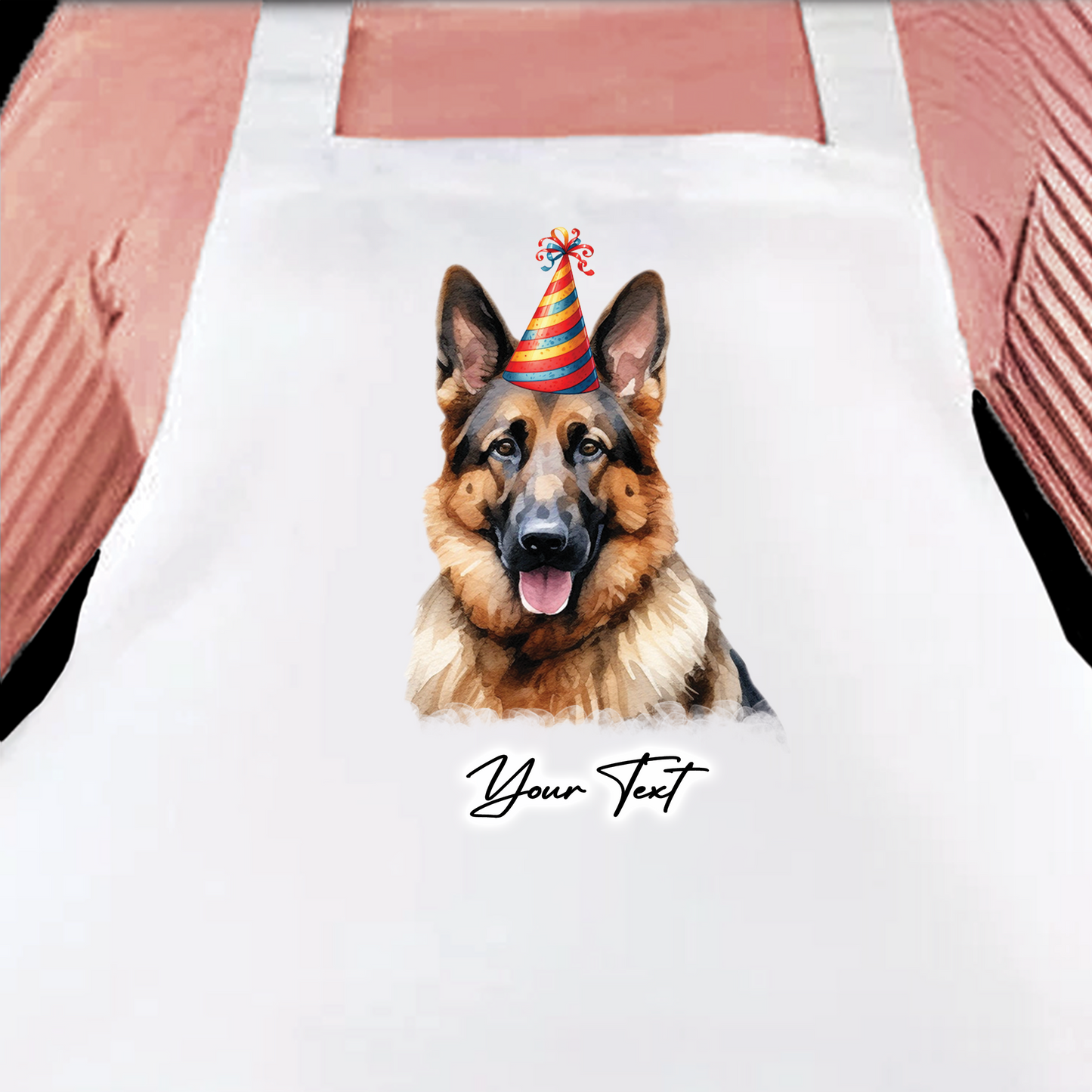 Personalised Dog Birthday Party Hat Cooking Apron - German Shepherd