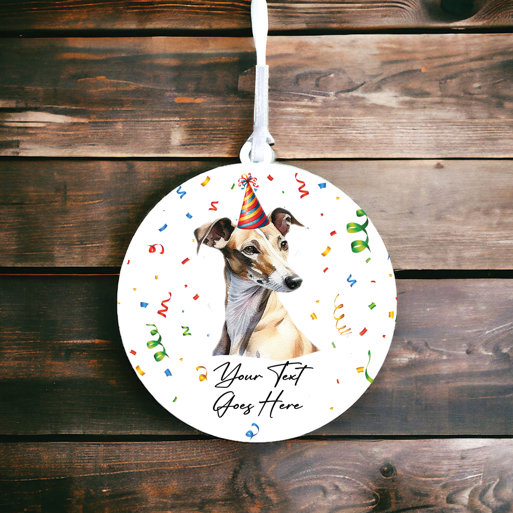 Personalised Pet Dog Birthday Party celebration – Greyhound - Keepsake Gift, by Floppsie Moppsie – floppsiemoppsie at floppsiemoppsie.co.uk