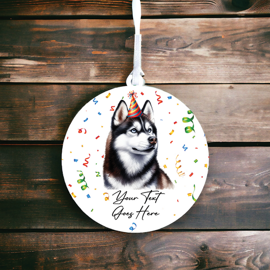 Personalised Pet Dog Birthday Party celebration – Husky - Keepsake Gift, by Floppsie Moppsie – floppsiemoppsie at floppsiemoppsie.co.uk