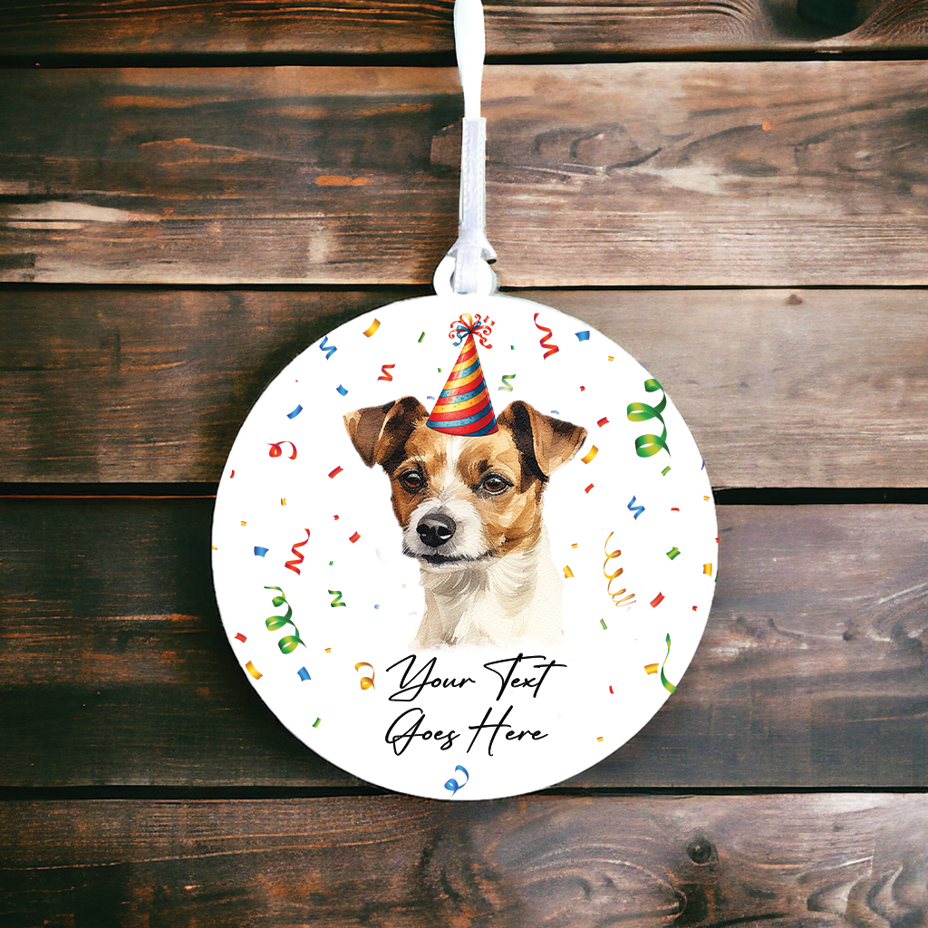 Personalised Pet Dog Birthday Party celebration – Jack Russell - Keepsake Gift, by Floppsie Moppsie – floppsiemoppsie at floppsiemoppsie.co.uk