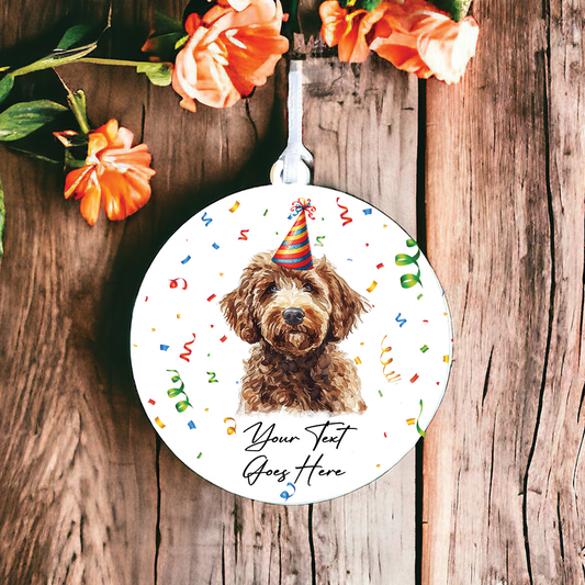 Personalised Pet Dog Birthday Party celebration – Labradoodle - Keepsake Gift, by Floppsie Moppsie – floppsiemoppsie at floppsiemoppsie.co.uk