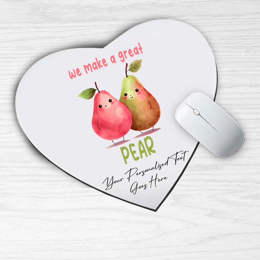 Personalised Valentine Anniversary Pear Pun - Mouse Mat