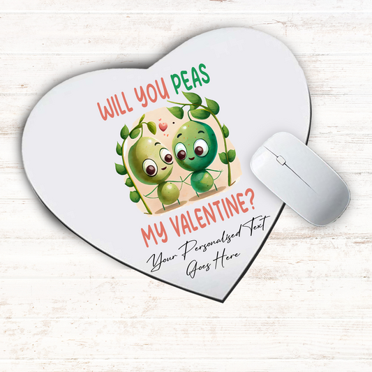 Personalised Valentine Anniversary Peas Pun - Mouse Mat