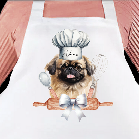 Personalised Pet Chef Dog – Pekingese - Keepsake Gift Kitchen Baking Cooking Apron, by Floppsie Moppsie – floppsiemoppsie at floppsiemoppsie.co.uk