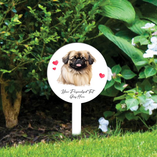 Personalised Dog Love Heart Grave Marker - Pekingese