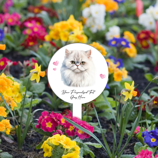 Personalised Cat Love Heart Grave Marker - Persian