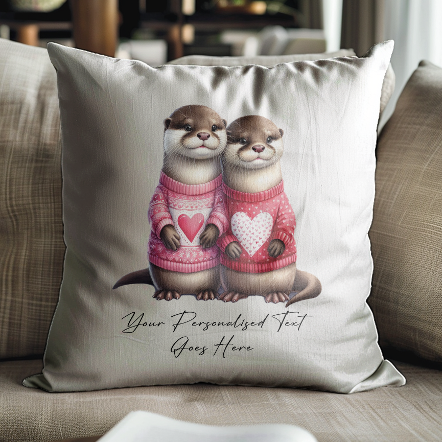 Personalised couple of Otters in love sat together - Keepsake Gift, by Floppsie Moppsie – floppsiemoppsie at floppsiemoppsie.co.uk