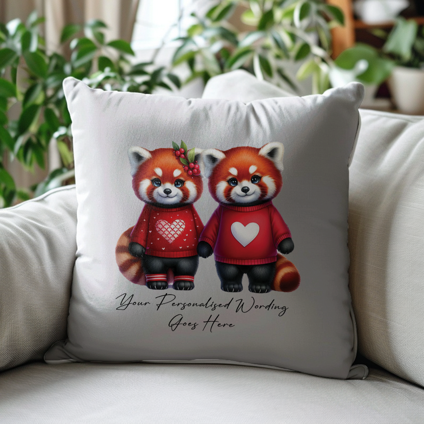 Personalised couple of Red Pandas in love sat together - Keepsake Gift, by Floppsie Moppsie – floppsiemoppsie at floppsiemoppsie.co.uk