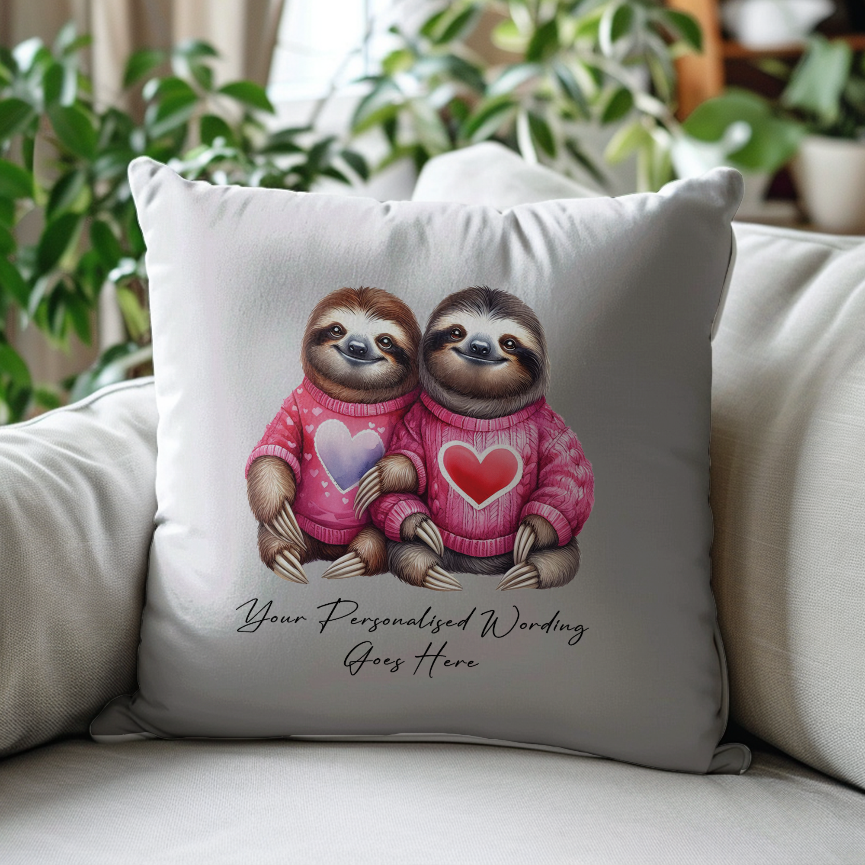 Personalised couple of Sloth in love sat together - Keepsake Gift, by Floppsie Moppsie – floppsiemoppsie at floppsiemoppsie.co.uk