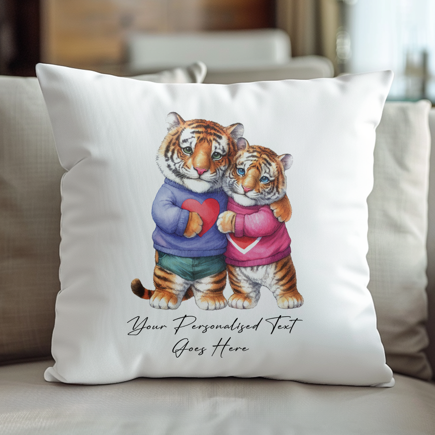 Personalised couple of tigers in love sat together - Keepsake Gift, by Floppsie Moppsie – floppsiemoppsie at floppsiemoppsie.co.uk