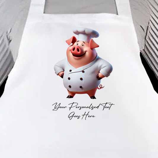 Personalised Toon Animal Chef Pig Cooking Apron