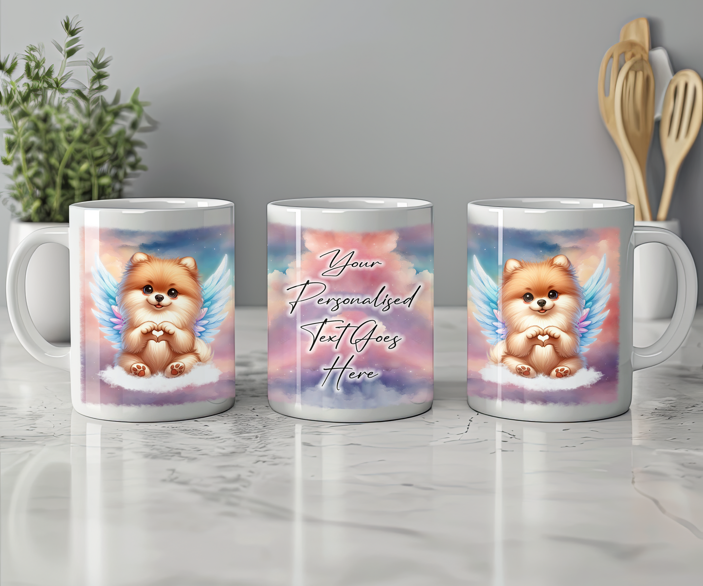 Personalised Dog Maltese Angel Wings Memorial Mug