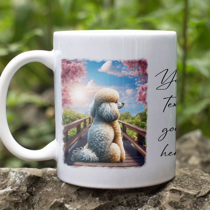 Personalised Bridge Dog Memorial Poodle - Keepsake Gift Mug, by Floppsie Moppsie – floppsiemoppsie at floppsiemoppsie.co.uk