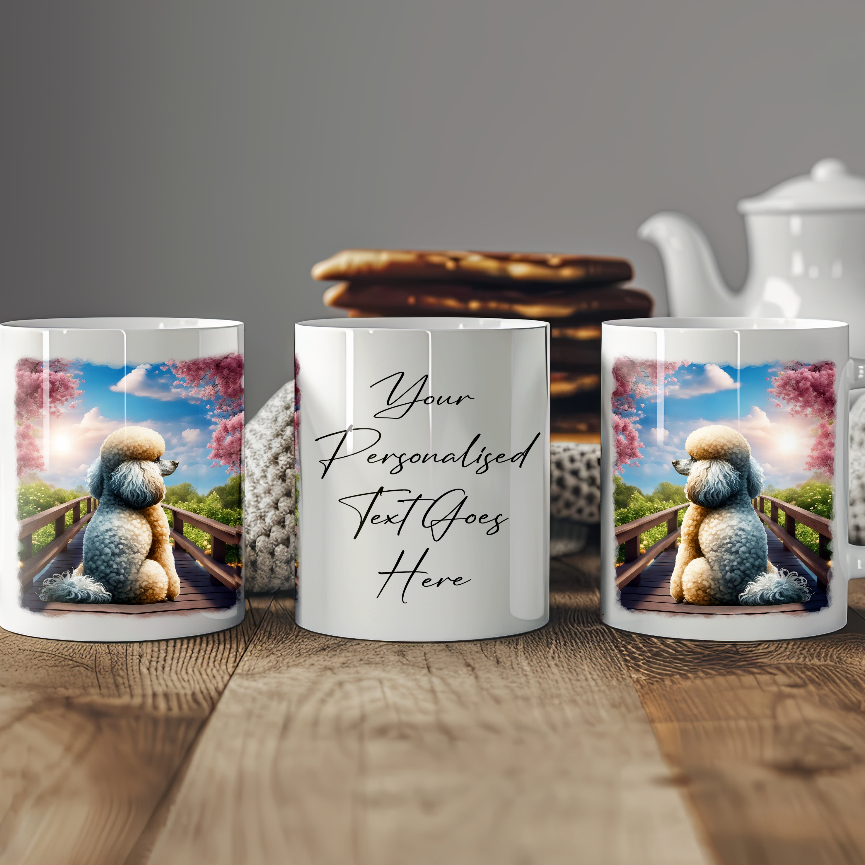 Personalised Bridge Dog Memorial Poodle - Keepsake Gift Mug, by Floppsie Moppsie – floppsiemoppsie at floppsiemoppsie.co.uk