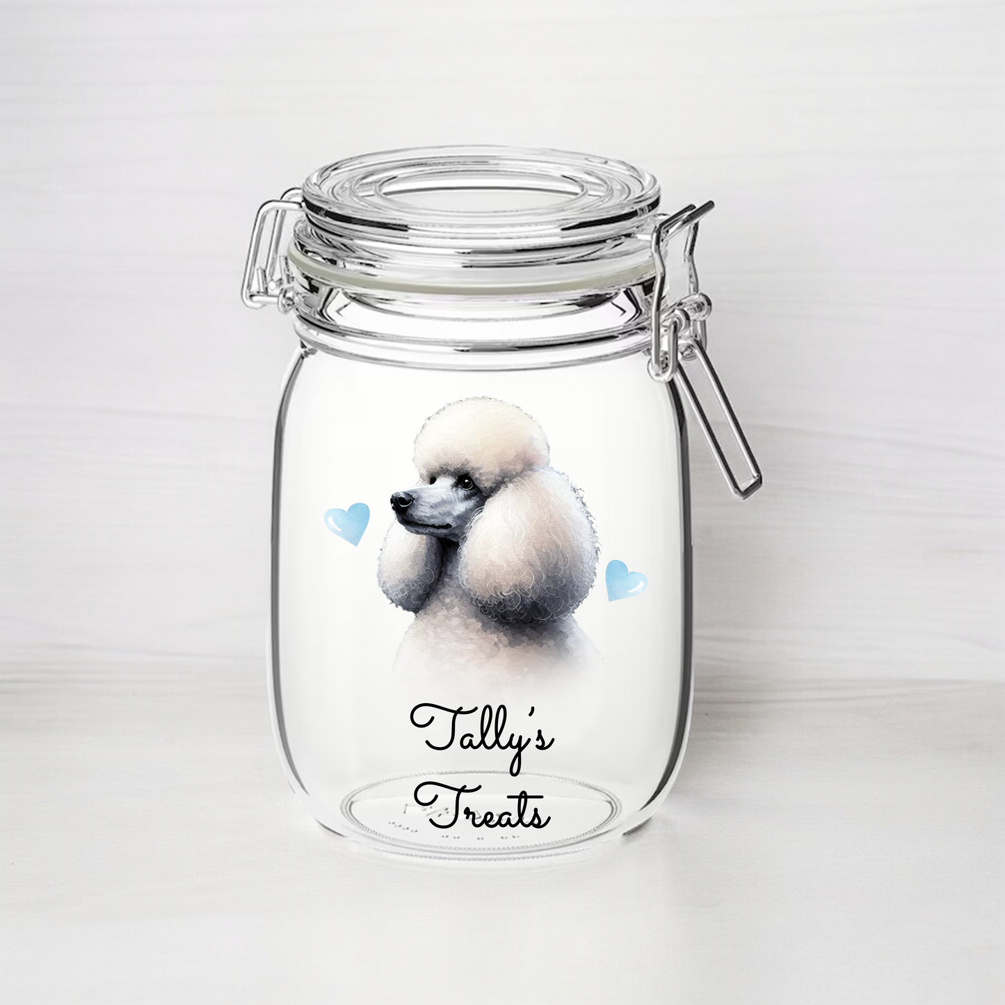 Personalised Poodle - Dog Treat Kilner Style Gift Jar - DGJR36