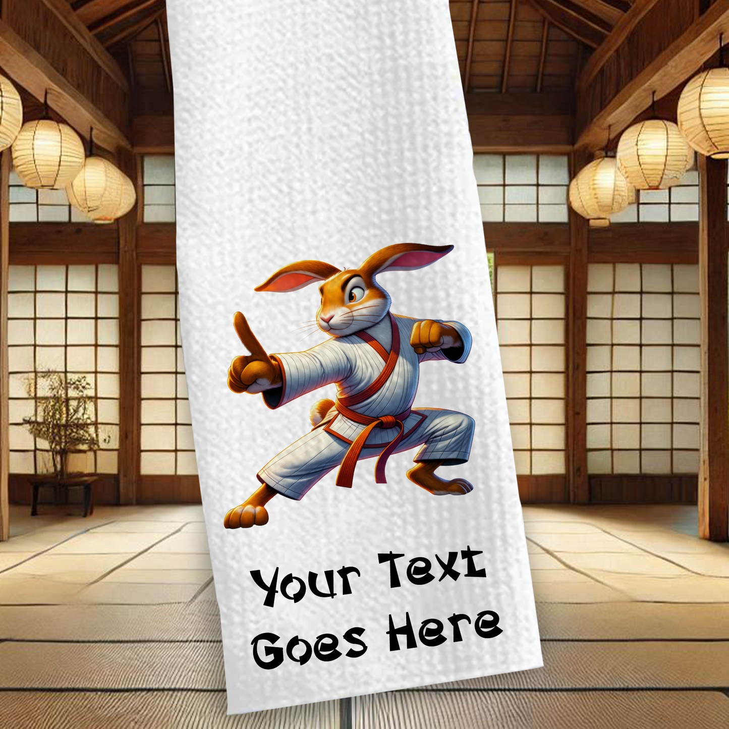 Personalised Rabbit Martial Arts Animals Karate Gi Sports Towel