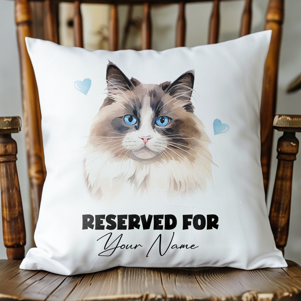 Personalised Ragdoll Cat RESERVED FOR - Cushion Cover Gift