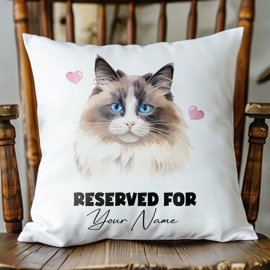 Personalised Ragdoll Cat RESERVED FOR - Cushion Cover Gift