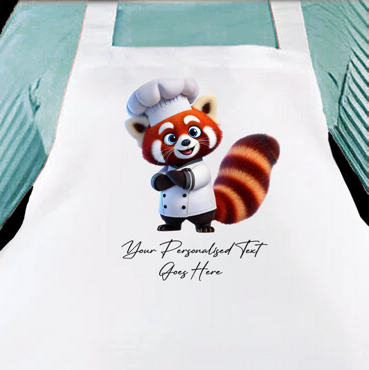 Personalised Toon Animal Chef Red Panda Cooking Apron B