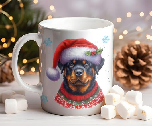 Personalised Rottweiler - Dog Christmas Jumper Gift Mug