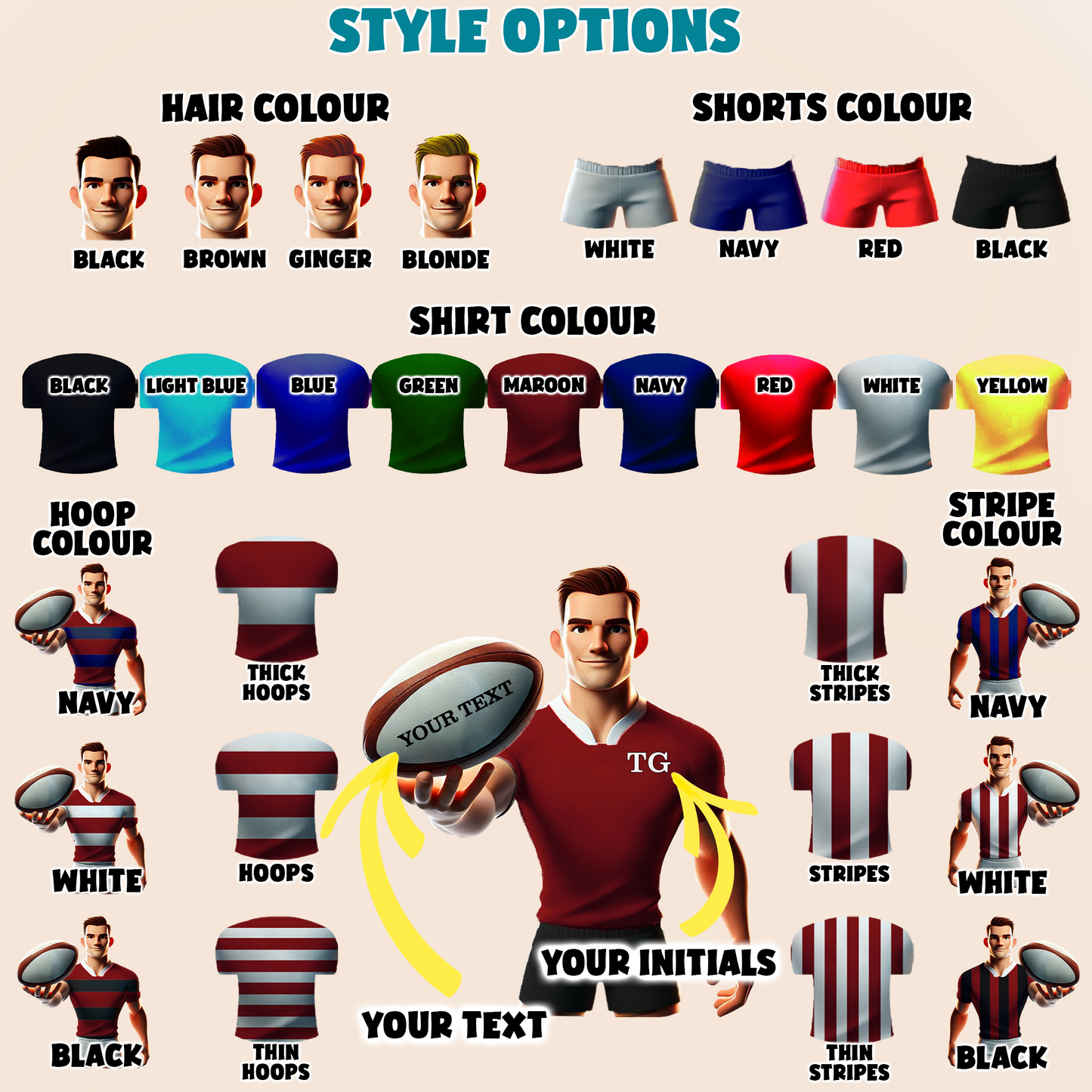 Personalised Rugby Team Shirt Creator - Apron