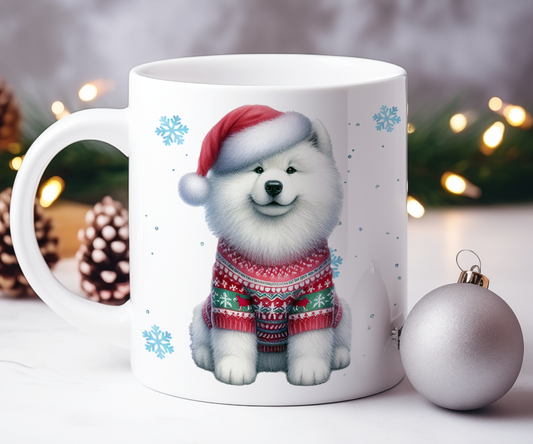 Personalised Samoyed - Dog Christmas Jumper Gift Mug