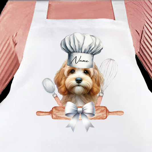 Personalised Pet Chef Dog – Sand Cockapoo - Keepsake Gift Kitchen Baking Cooking Apron, by Floppsie Moppsie – floppsiemoppsie at floppsiemoppsie.co.uk