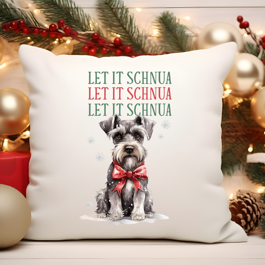 Personalised Christmas Schnauzer pun - Keepsake Gift cushion, by Floppsie Moppsie – floppsiemoppsie at floppsiemoppsie.co.uk