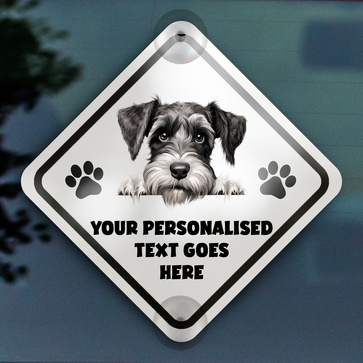 Personalised Dog On Board Car Window Sign - Schnauzer