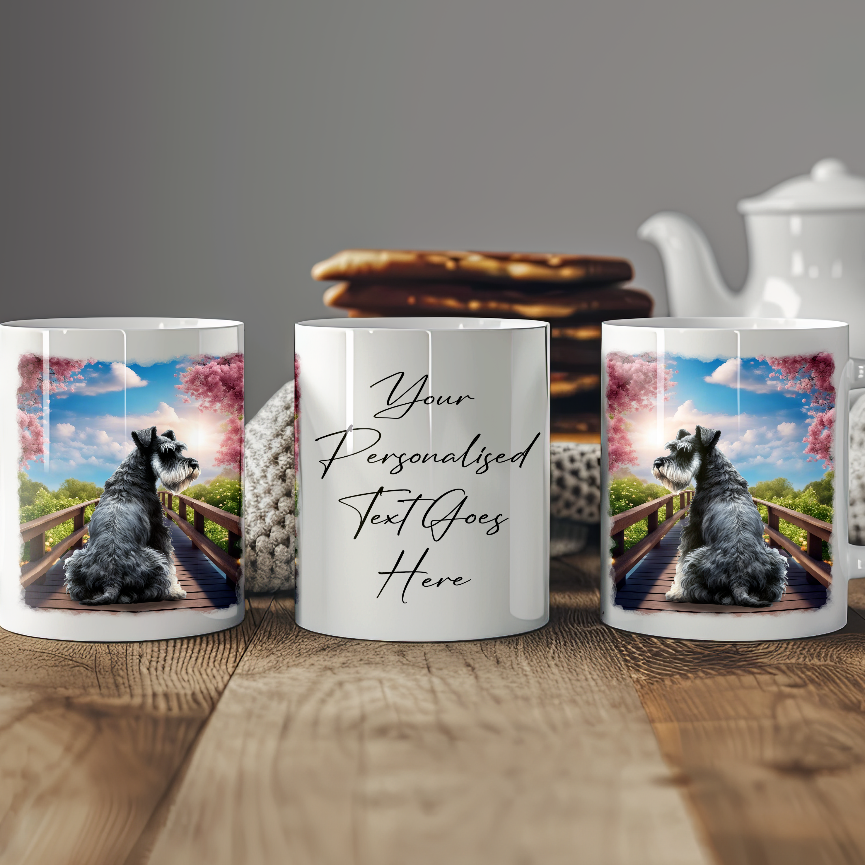 Personalised Bridge Dog Memorial Schnauzer - Keepsake Gift Mug, by Floppsie Moppsie – floppsiemoppsie at floppsiemoppsie.co.uk