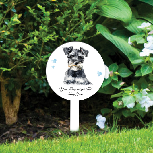 Personalised Dog Love Heart Grave Marker - Schnauzer B